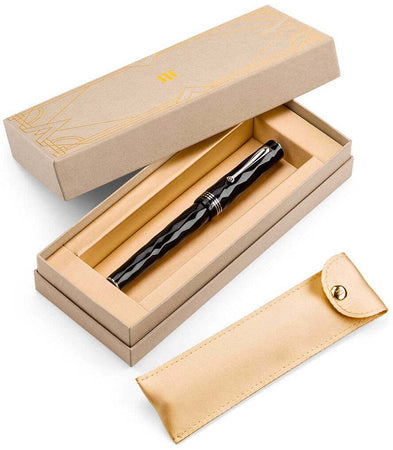Montegrappa Penna Stilografica Brenta Nera Sfaccettata Stile Vintage Isrbt3ic