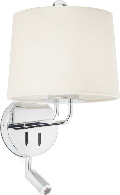 MONTREAL Lampada da parete con lettore chrome/beige Illuminazione/Illuminazione per interni/Illuminazioni per pareti/Applique Led Mall Home - Napoli, Commerciovirtuoso.it