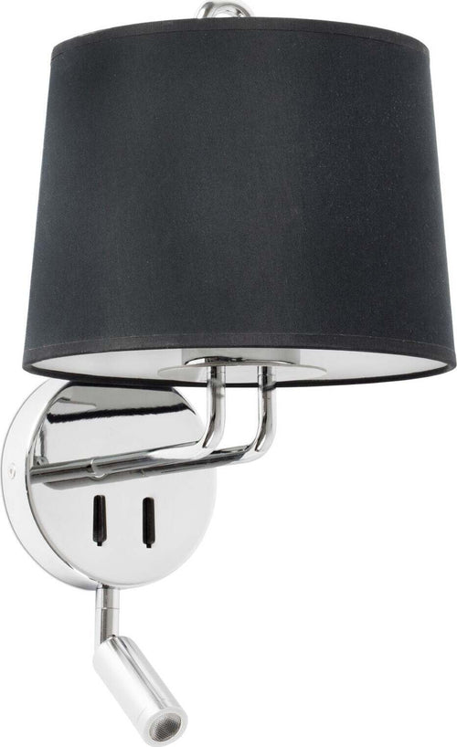 MONTREAL Lampada da parete con lettore chrome/nera Illuminazione/Illuminazione per interni/Illuminazioni per pareti/Applique Led Mall Home - Napoli, Commerciovirtuoso.it