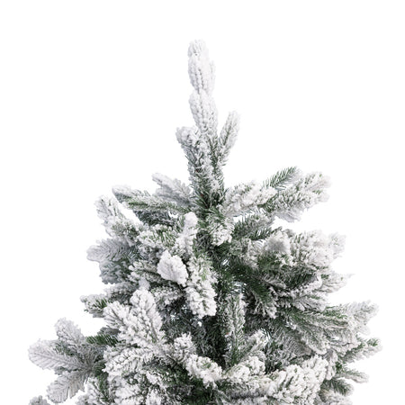 Albero di natale innevato "Monviso" con PE Effetto Real Touch + Flock