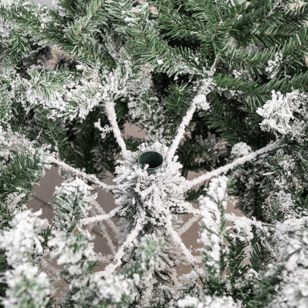 Albero di natale innevato "Monviso" con PE Effetto Real Touch + Flock