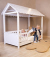 Struttura Letto Childhome con Tetto + 2 Sponde 70X140 cm Legno Bianco