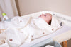 Accappatoio Mantella con Cappuccio Childhome + Manopola Jersey Cuori