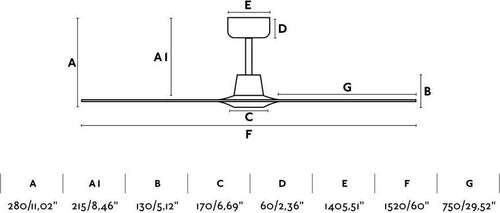 MOREA L Ventilatore da soffito marrone con motore DC Fai da te/Prodotti per la costruzione/Riscaldamento e raffreddamento/Sistemi mobili di climatizzazione/Ventilatori/Ventilatori da soffitto Led Mall Home - Napoli, Commerciovirtuoso.it