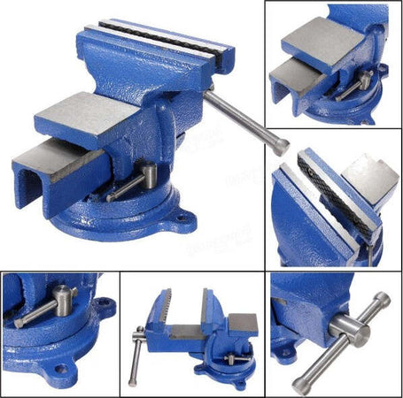 Morsa-Da-Banco-Girevole-75-Mm-Ganasce-Incudine-Professionale-In-Ghisa-E-Acciaio