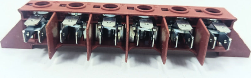 Morsettiera per collegamenti elettrici forno 6 faston per alte temperature Fai da te/Materiale elettrico/Cablaggio di superficie/Morsettiere Rossi Ricambi - Venetico Marina, Commerciovirtuoso.it