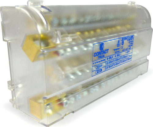 Morsettiere di distribuzione bipolari/tetrapolari, per collegamento cavi elettrici Fai da te/Materiale elettrico/Cablaggio di superficie/Morsettiere La Zappa - Altamura, Commerciovirtuoso.it