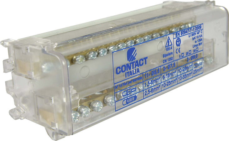 Morsettiere di distribuzione bipolari/tetrapolari, per collegamento cavi elettrici Fai da te/Materiale elettrico/Cablaggio di superficie/Morsettiere La Zappa - Altamura, Commerciovirtuoso.it