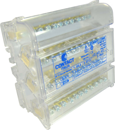 Morsettiere di distribuzione bipolari/tetrapolari, per collegamento cavi elettrici Fai da te/Materiale elettrico/Cablaggio di superficie/Morsettiere La Zappa - Altamura, Commerciovirtuoso.it