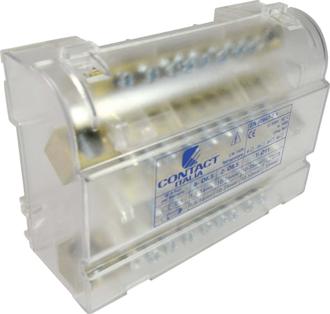 Morsettiere di distribuzione bipolari/tetrapolari, per collegamento cavi elettrici Fai da te/Materiale elettrico/Cablaggio di superficie/Morsettiere La Zappa - Altamura, Commerciovirtuoso.it