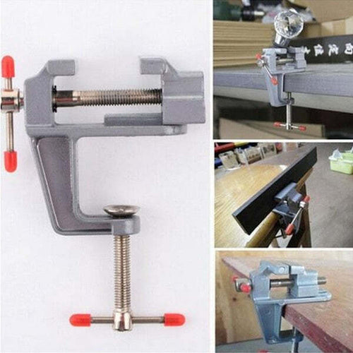 Morsetto-Mini-Morsa-Supporto-Regolabile-Girevole-Metallo-Lampada-Tavolo-Perno