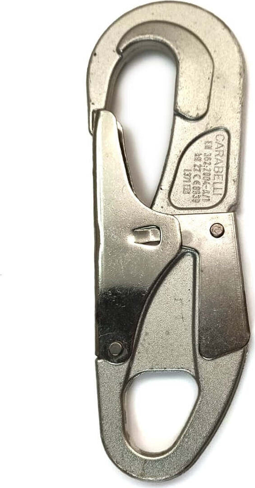 Moschettone Carabelli 22 kN Metallo Climbing Arrampicata Cantieristica Chiusura Automatica a Doppio Grilletto