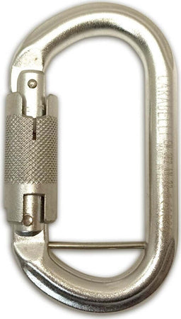 Moschettone Carabelli 22 kN Parallelo Automatico in Acciaio Zincato per Carrucole e Bloccanti Chiusura Catch-free