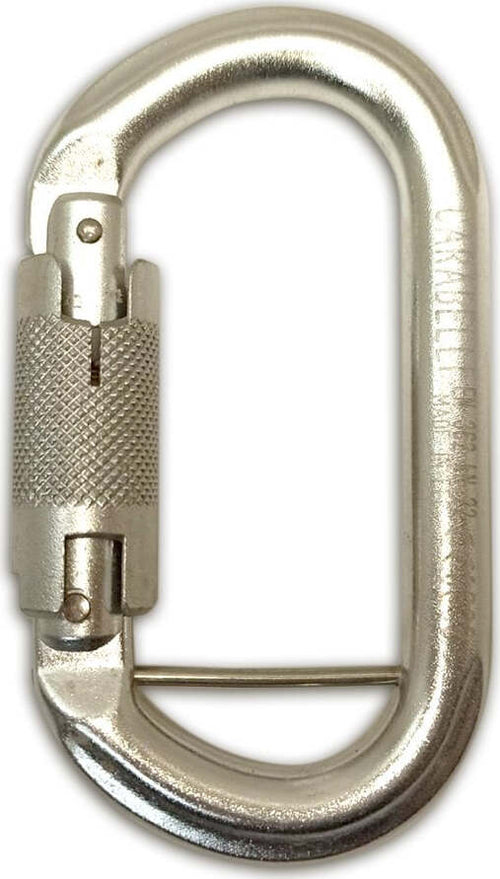 Moschettone Carabelli 22 kN Parallelo Automatico in Acciaio Zincato per Carrucole e Bloccanti Chiusura Catch-free
