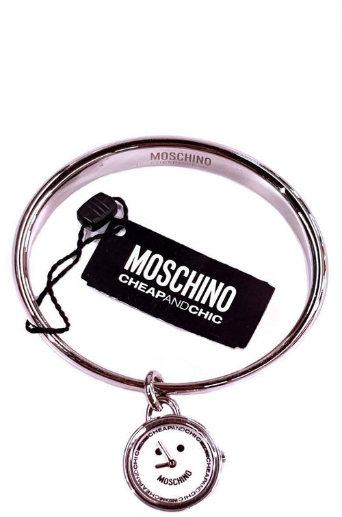 Moschino Orologio Donna su Bracciale Rigido in Acciaio Argentato Cheap and Chic Braccialetto Orologi per Lei