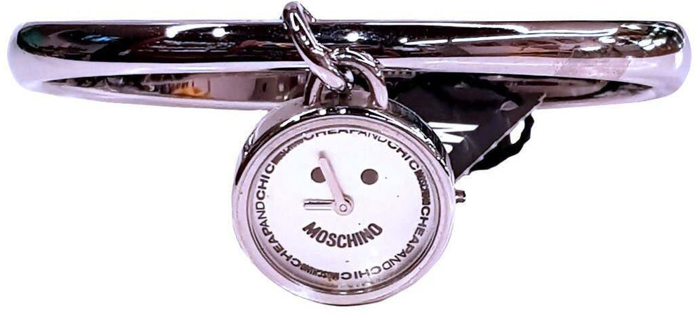 Moschino Orologio Donna su Bracciale Rigido in Acciaio Argentato Cheap and Chic Braccialetto Orologi per Lei