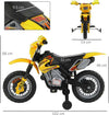 Moto-Cross-Elettrica-con-Rotelle-Giallo-per-Bambini-3-anni-e-più,-Batteria-6V-Velocità-2.5km/h,-102-x-53-x-66cm-WQ2301-043YLWQ2