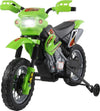 Moto-Cross-Elettrica-con-Rotelle-Verde-per-Bambini-3-anni-e-più,-Batteria-6V-Velocità-2.5km/h,-102-x-53-x-66cm-HJ6301-043GNHJ6