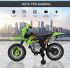 Moto-Cross-Elettrica-con-Rotelle-Verde-per-Bambini-3-anni-e-più,-Batteria-6V-Velocità-2.5km/h,-102-x-53-x-66cm-HJ6301-043GNHJ6