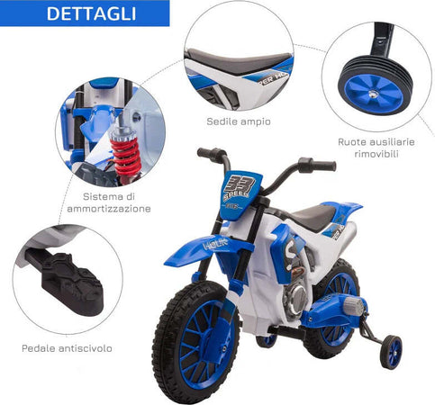 Moto-da-Cross-Elettrica-per-Bambini-da-3-5-Anni,-Batteria-12V-Ricaricabile-e-Rotelline-Rimovibili,-106.5x51.5x68cm,-Blu-QZ5370-165V90BUQZ5