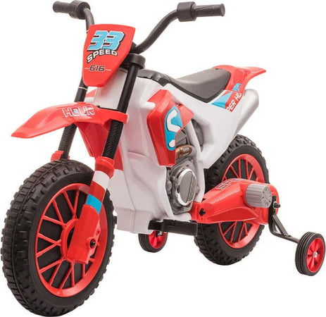 Moto-da-Cross-Elettrica-per-Bambini-da-3-5-Anni,-Batteria-12V-Ricaricabile-e-Rotelline-Rimovibili,-106.5x51.5x68cm,-Rosso-FT8370-165V90RDFT8