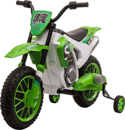 Moto-da-Cross-Elettrica-per-Bambini-da-3-5-Anni,-Batteria-12V-Ricaricabile-e-Rotelline-Rimovibili,-106.5x51.5x68cm,-Verde-SD7370-165V90GNSD7