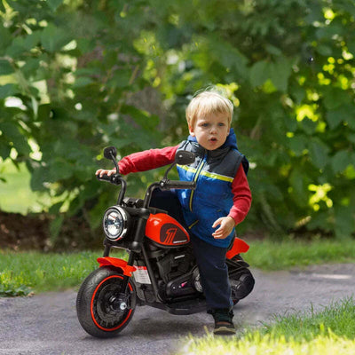 Moto-Elettrica-per-Bambini-18-36-Mesi-con-Rotelle-e-Fanale,-76x42x57-cm,-Rosso-e-Nero-TR5370-283V90RDTR5