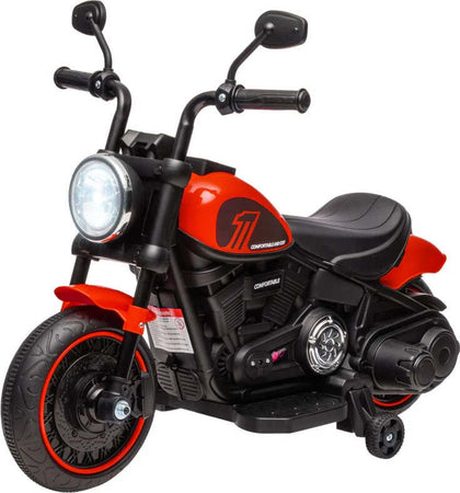 Moto-Elettrica-per-Bambini-18-36-Mesi-con-Rotelle-e-Fanale,-76x42x57-cm,-Rosso-e-Nero-TR5370-283V90RDTR5