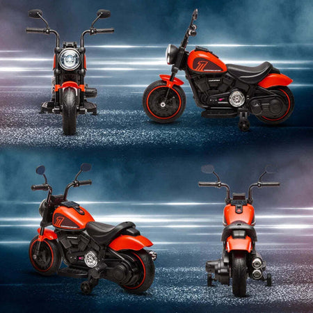 Moto-Elettrica-per-Bambini-18-36-Mesi-con-Rotelle-e-Fanale,-76x42x57-cm,-Rosso-e-Nero-TR5370-283V90RDTR5