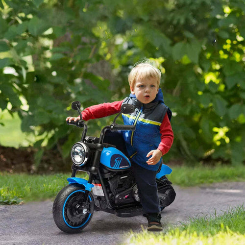 Moto-Elettrica-per-Bambini-18-36-Mesi-in-PP-e-Metallo-con-Rotelle-e-Fanale,-76x42x57-cm,-Blu-e-Nero-HN2370-283V90BUHN2