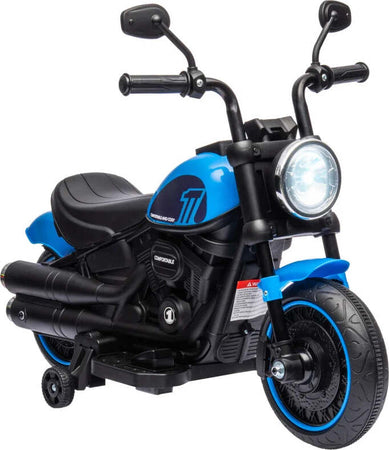 Moto-Elettrica-per-Bambini-18-36-Mesi-in-PP-e-Metallo-con-Rotelle-e-Fanale,-76x42x57-cm,-Blu-e-Nero-HN2370-283V90BUHN2