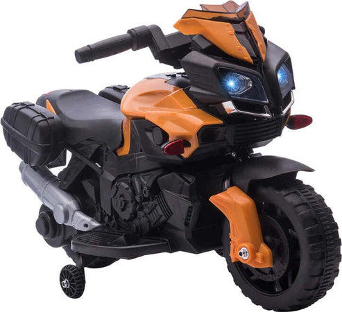 Moto-Elettrica-per-Bambini-18-48-Mesi-con-Fari-e-Clacson,-in-PP-e-Metallo,-88.5x42.5x49-cm,-Arancio-DF8370-159V90OGDF8
