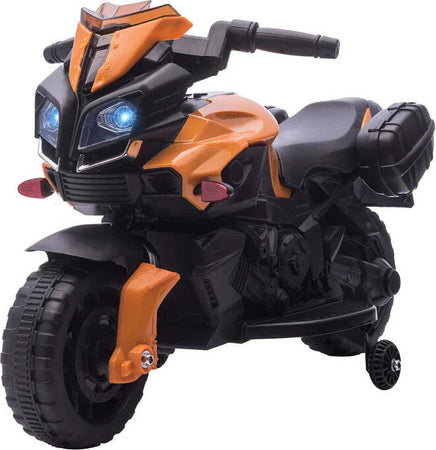Moto-Elettrica-per-Bambini-18-48-Mesi-con-Fari-e-Clacson,-in-PP-e-Metallo,-88.5x42.5x49-cm,-Arancio-DF8370-159V90OGDF8