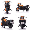 Moto-Elettrica-per-Bambini-18-48-Mesi-con-Fari-e-Clacson,-in-PP-e-Metallo,-88.5x42.5x49-cm,-Arancio-DF8370-159V90OGDF8
