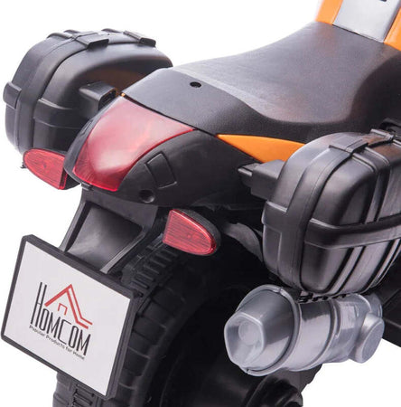 Moto-Elettrica-per-Bambini-18-48-Mesi-con-Fari-e-Clacson,-in-PP-e-Metallo,-88.5x42.5x49-cm,-Arancio-DF8370-159V90OGDF8