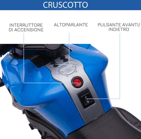 Moto-Elettrica-per-Bambini-18-48-Mesi-con-Fari-e-Clacson,-in-PP-e-Metallo,-88.5x42.5x49-cm,-Blu-MK5370-159V90BUMK5