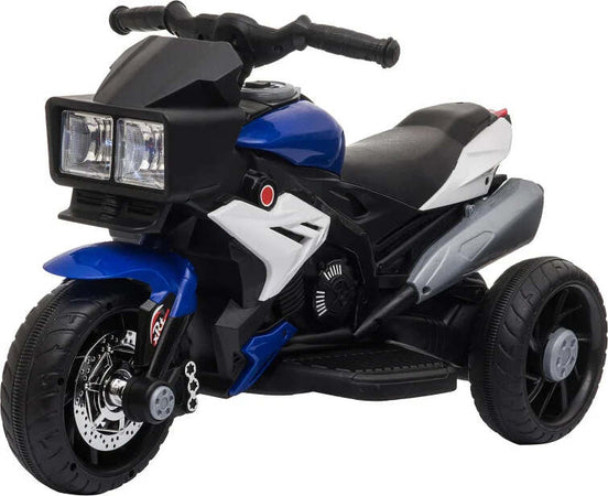 Moto-Elettrica-per-Bambini-3-5-Anni-6V-(max.-25kg),-Velocità-3km/h,-con-3-Ruote,-Luci-e-Suoni,-Blu-e-Nero,-86x42x52cm-KJ4370-102BUKJ4
