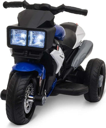 Moto-Elettrica-per-Bambini-3-5-Anni-6V-(max.-25kg),-Velocità-3km/h,-con-3-Ruote,-Luci-e-Suoni,-Blu-e-Nero,-86x42x52cm-KJ4370-102BUKJ4