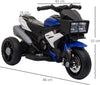 Moto-Elettrica-per-Bambini-3-5-Anni-6V-(max.-25kg),-Velocità-3km/h,-con-3-Ruote,-Luci-e-Suoni,-Blu-e-Nero,-86x42x52cm-KJ4370-102BUKJ4