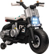 Moto-Elettrica-per-Bambini-3-5-Anni-in-PP-e-Metallo-con-Rotelle,-Clacson-e-Musica,-86x44x58-cm,-Bianca-e-Nera-SP6370-253V90WTSP6
