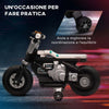 Moto-Elettrica-per-Bambini-3-5-Anni-in-PP-e-Metallo-con-Rotelle,-Clacson-e-Musica,-86x44x58-cm,-Bianca-e-Nera-SP6370-253V90WTSP6