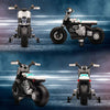 Moto-Elettrica-per-Bambini-3-5-Anni-in-PP-e-Metallo-con-Rotelle,-Clacson-e-Musica,-86x44x58-cm,-Bianca-e-Nera-SP6370-253V90WTSP6