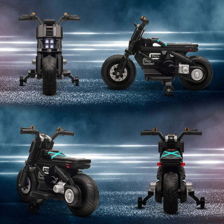 Moto-Elettrica-per-Bambini-3-5-Anni-in-PP-e-Metallo-con-Rotelle,-Clacson-e-Musica,-86x44x58-cm,-Nera-GP7370-253V90BKGP7