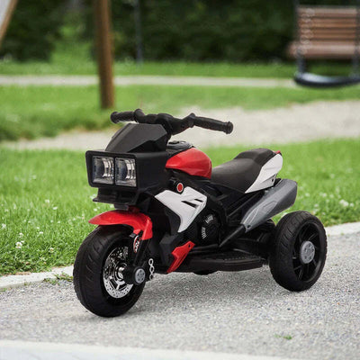 Moto-Elettrica-per-Bambini-3-5-Anni-(max.-25kg)-con-3-Ruote,-Luci-e-Suoni,-Batteria-6V,-Rosso,-86x42x52cm-GF6370-102RDGF6