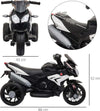 Moto-Elettrica-per-Bambini-3-5-Anni-Max.-25kg-con-Luci,-Musica,-Batteria-6V-e-Velocità-3km/h,-86cmx42cmx52cm-Nera-DF4370-103V90BKDF4