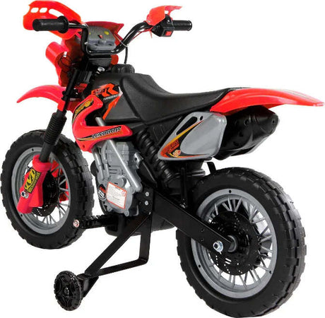Moto-Elettrica-per-Bambini-3-6-Anni-in-Plastica-PP-con-Ruote-di-Supporto,-Fari-e-Musica,-102x53x66-cm,-Rosso-e-Nero-WQ152-0018WQ1
