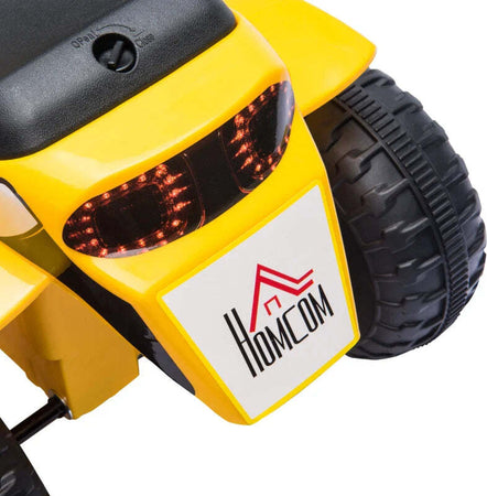 Moto-Elettrica-per-Bambini-a-3-Ruote-con-Luci-e-Suoni,-Batteria-Ricaricabile-6V,-Velocità-2-km/h,-per-Bimbi-da-18-36-Mesi,-72cmx57cmx56cm-Gialla-AL6370-188V90YLAL6