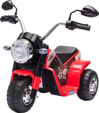 Moto-Elettrica-per-Bambini-a-3-Ruote-con-Luci-e-Suoni,-Batteria-Ricaricabile-6V,-Velocità-2-km/h,-per-Bimbi-da-18-36-Mesi,-72x57x56cm-Rossa-DP7370-188V90RDDP7