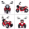 Moto-Elettrica-per-Bambini-a-3-Ruote-con-Luci-e-Suoni,-Batteria-Ricaricabile-6V,-Velocità-2-km/h,-per-Bimbi-da-18-36-Mesi,-72x57x56cm-Rossa-DP7370-188V90RDDP7