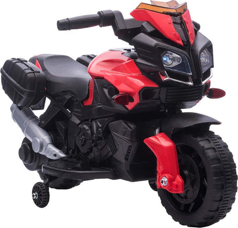 Moto-Elettrica-per-Bambini-con-Fari-e-Clacson,-Batteria-6V-Velocità-3km/h,-Età-18-48-Mesi,-88.5x42.5x49cm,-Rosso-GB7370-159V90RDGB7